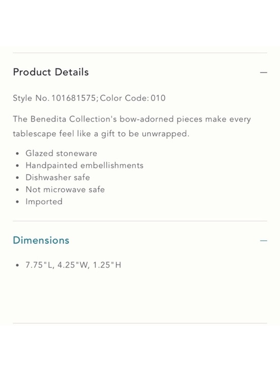 Anthropologie Red Ribbon Stoneware Spoon Rest - Picture 3 of 4